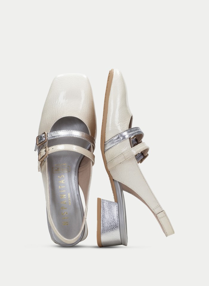 Hispanitas Zapato Plano Aruba Crema Plata