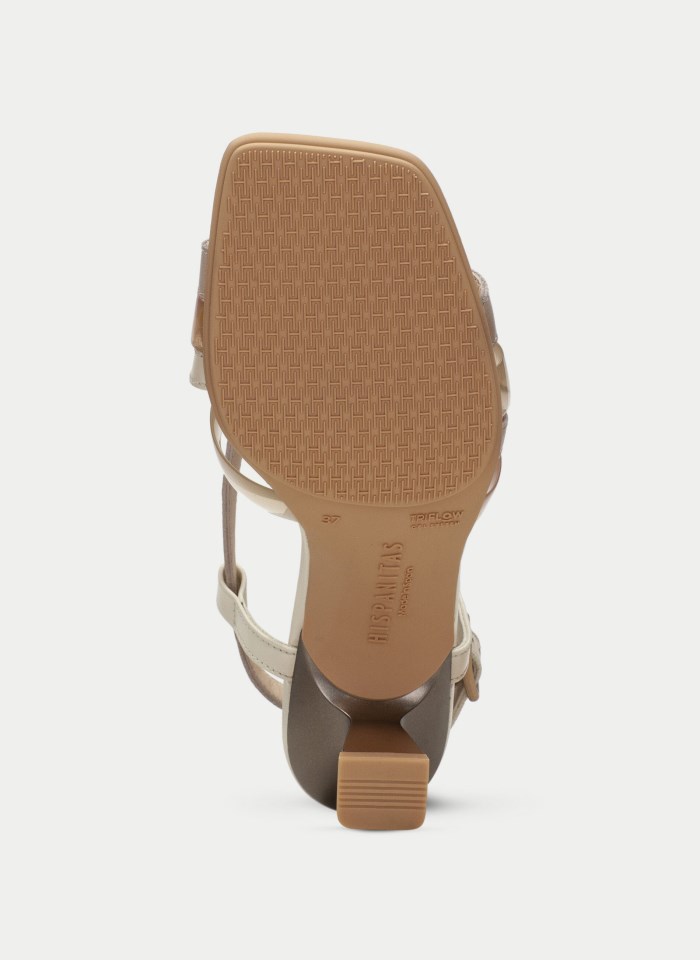 Hispanitas Sandalia Tacón Danielle Piedra Crema