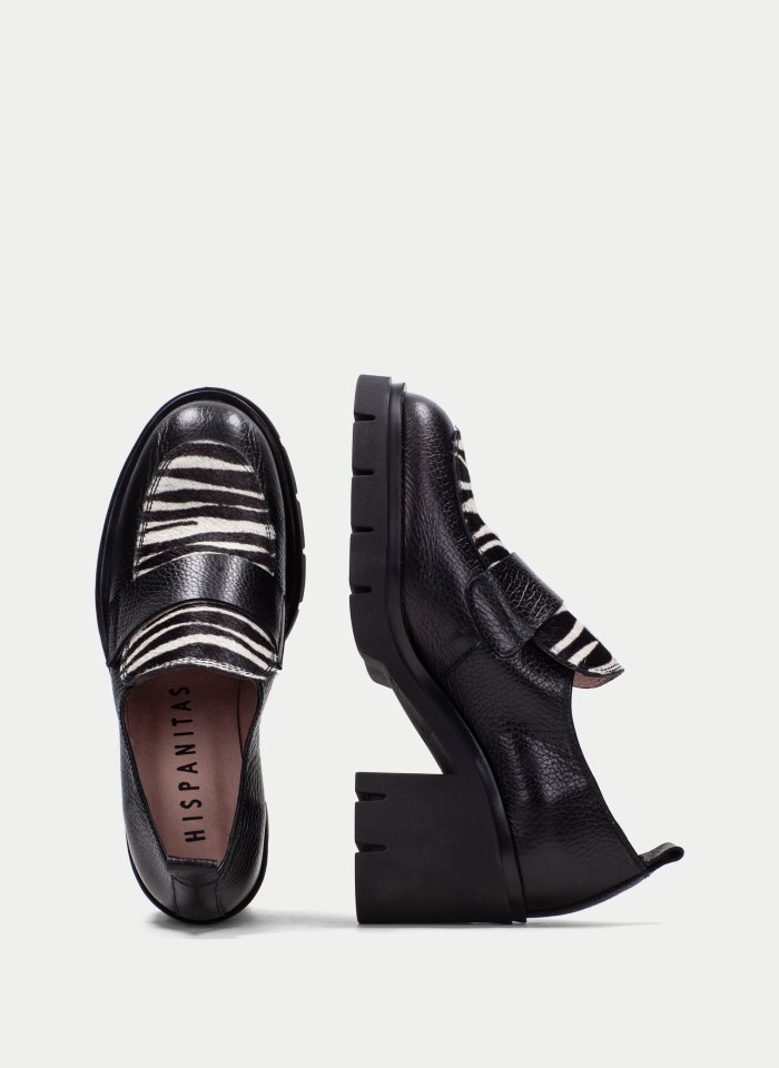 Hispanitas Mocasín Zurich Negro Cebra