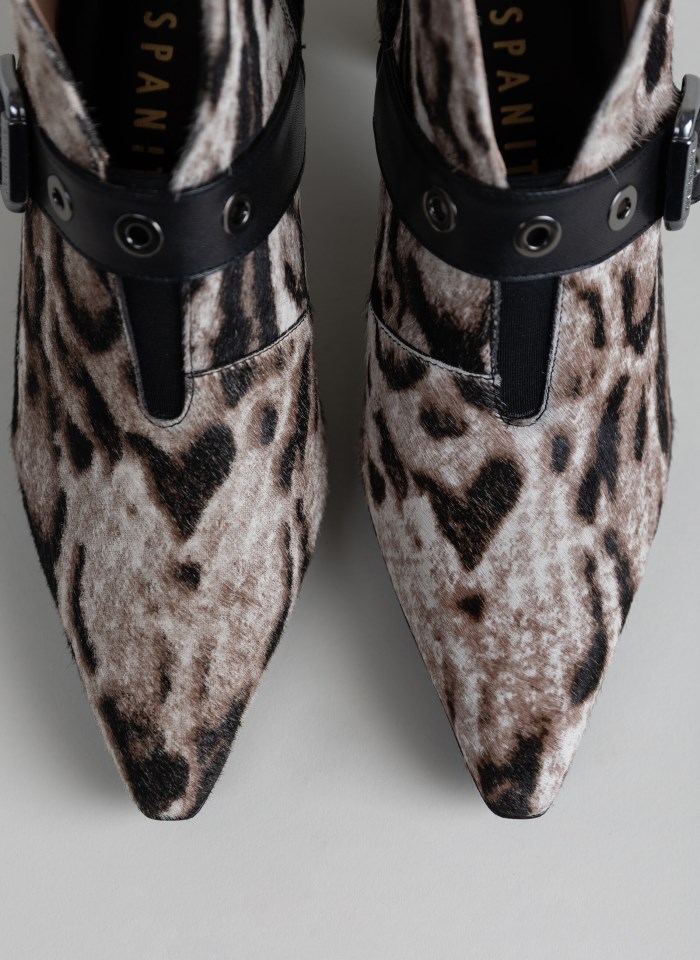 Hispanitas Botín Atlanta Leopardo Blanco Negro