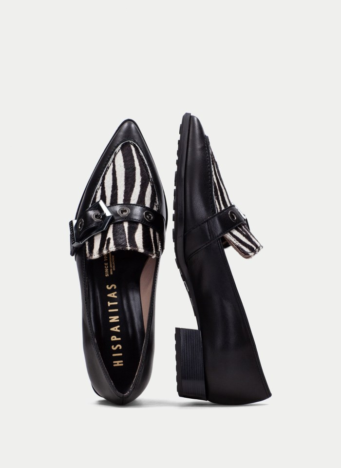 Hispanitas Mocasín Turin Negro Cebra