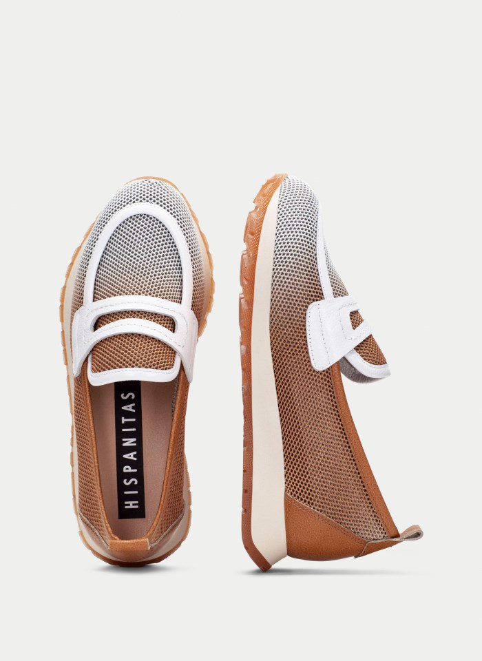 Hispanitas Mocasín Sport Kansas Cuero Blanco