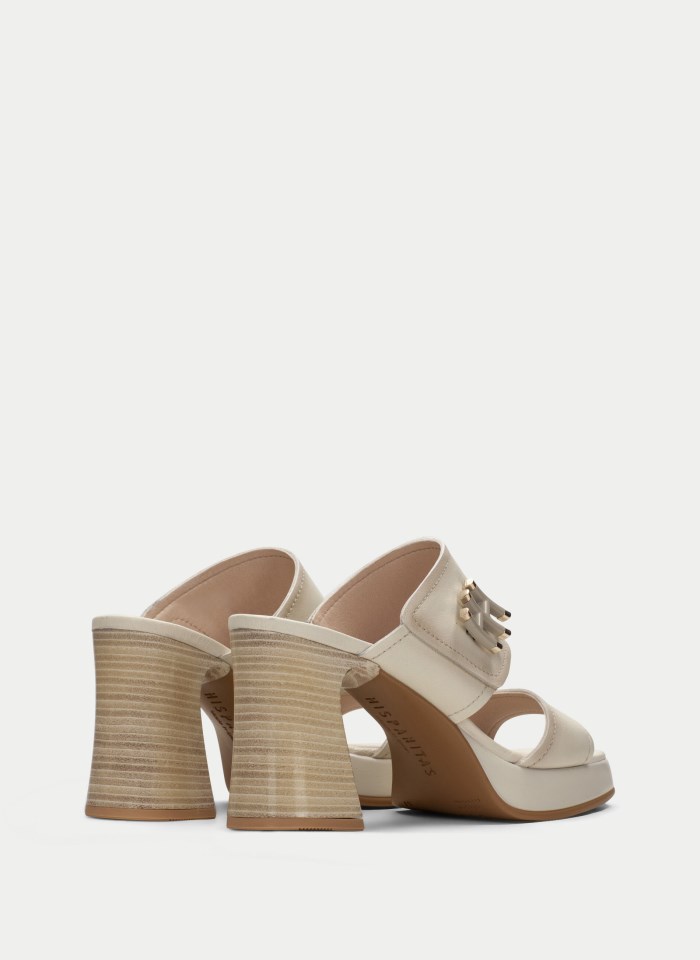 Hispanitas Sandalia Tacón Tahiti Crema