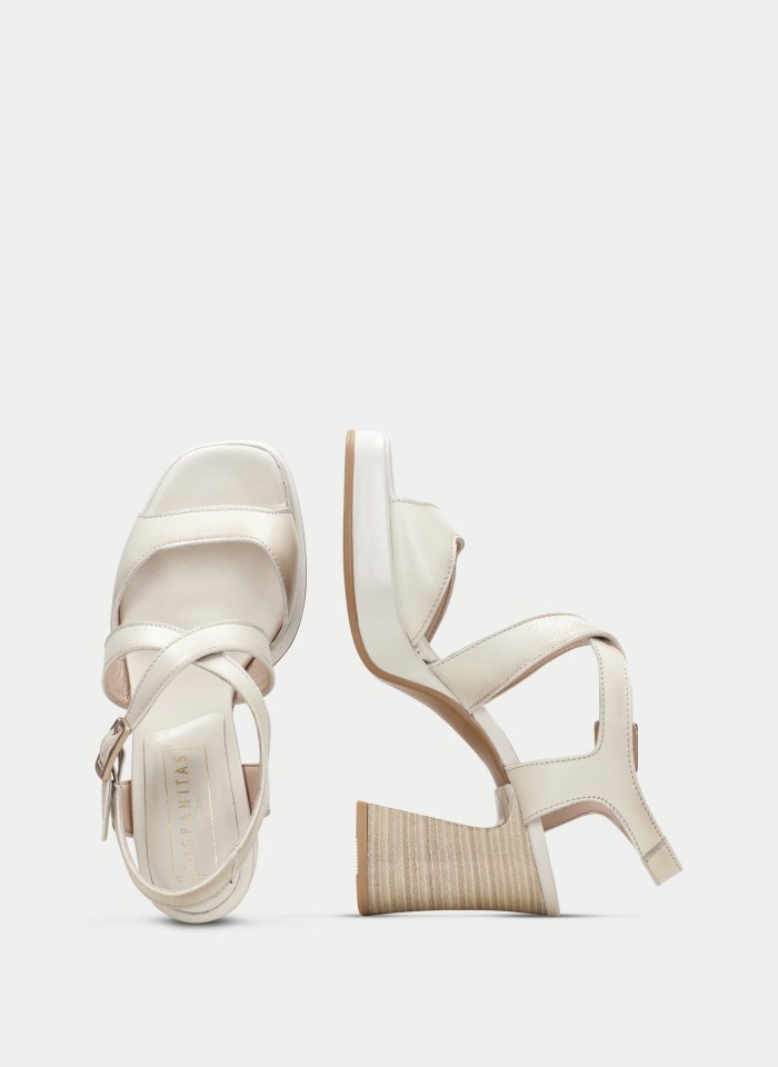 Hispanitas Sandalia Tacón Tahiti Crema