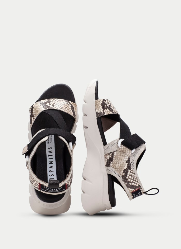 Hispanitas Sandalia Sport Dakar Python Negro