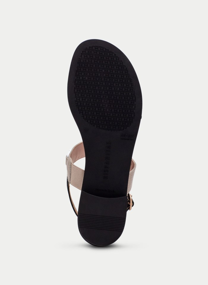 Hispanitas Sandalia Plana Yakarta Negro Taupe