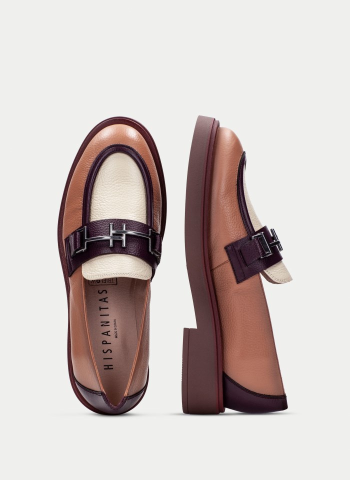 Hispanitas Mocasín Brooklyn Vino Milk Almond