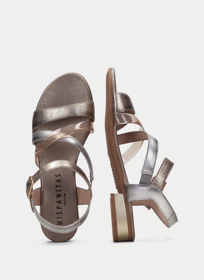 Hispanitas Sandalia Plana Lena Oro Plata