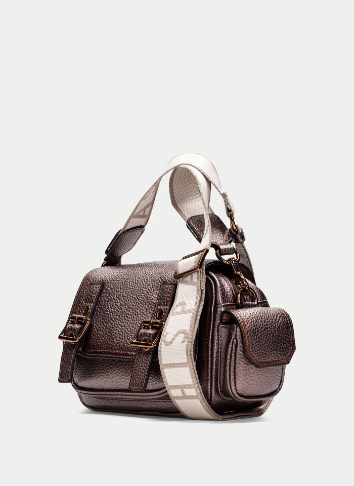 Hispanitas Bolso De Hombro Taupe Metalizado