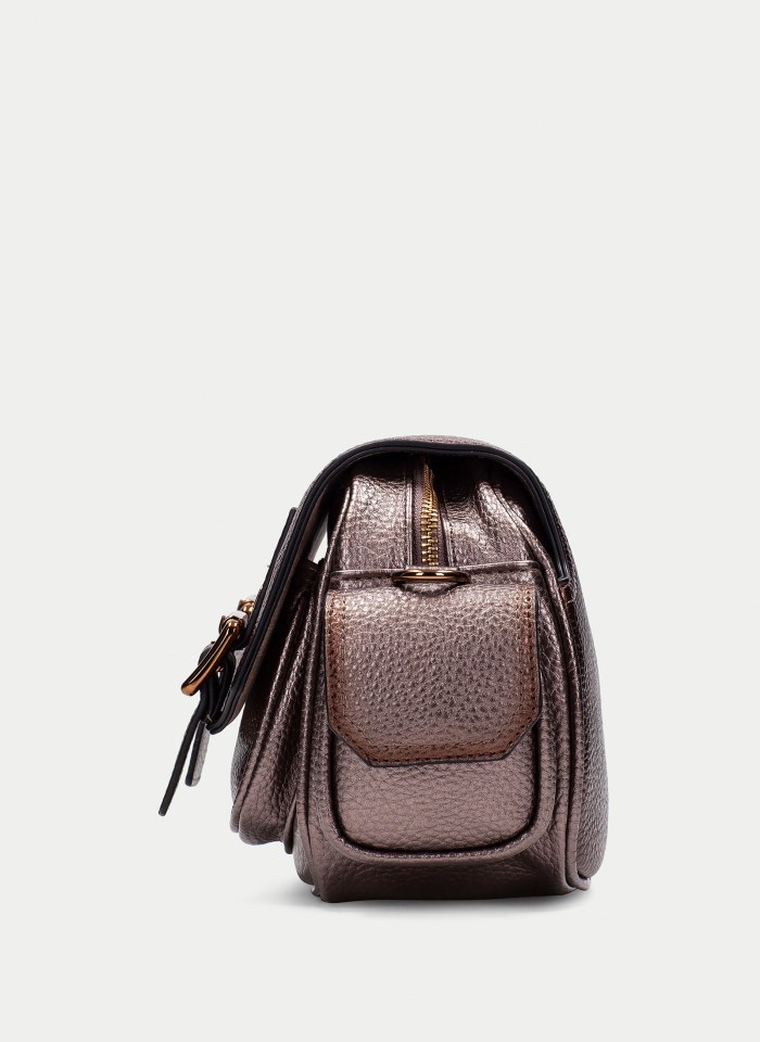 Hispanitas Bolso De Hombro Taupe Metalizado