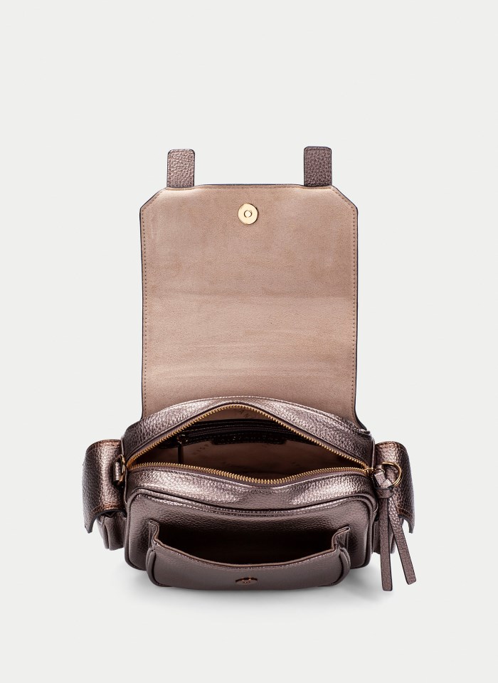 Hispanitas Bolso De Hombro Taupe Metalizado