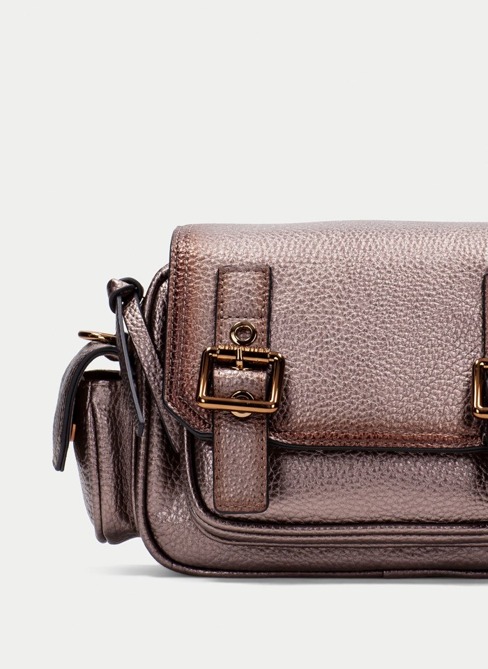 Hispanitas Bolso De Hombro Taupe Metalizado