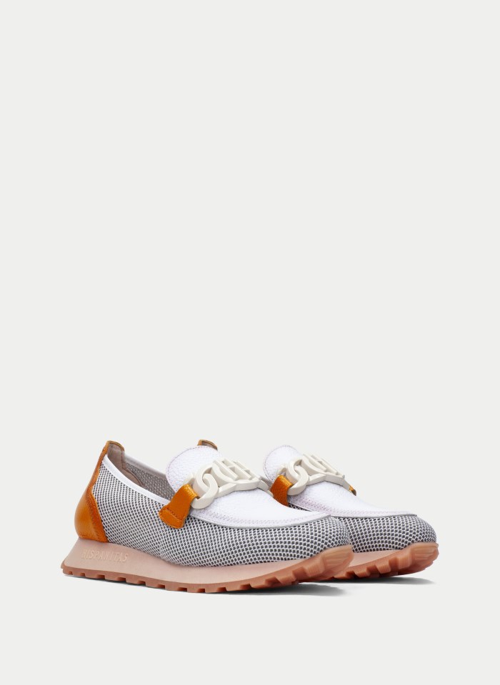 Hispanitas Mocasín Sport Loira Blanco Naranja