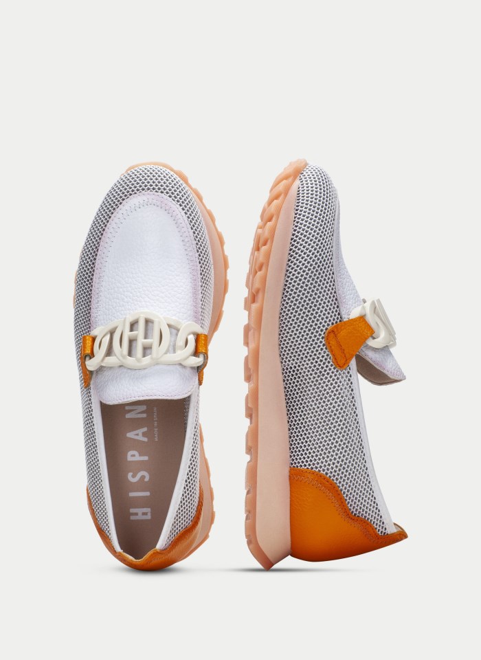 Hispanitas Mocasín Sport Loira Blanco Naranja