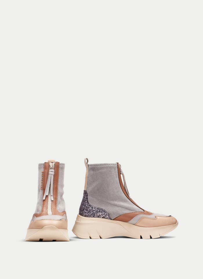 Hispanitas Botin Sport Helsinki Gris Tierra Glitter