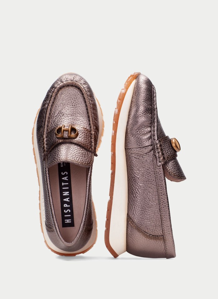 Hispanitas Mocasín Sport Kansas Taupe Metalizado
