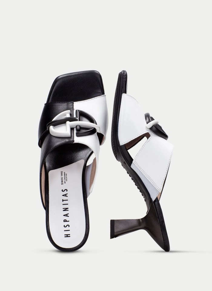 Hispanitas Sandalia Destalonada Danielle Negro Blanco