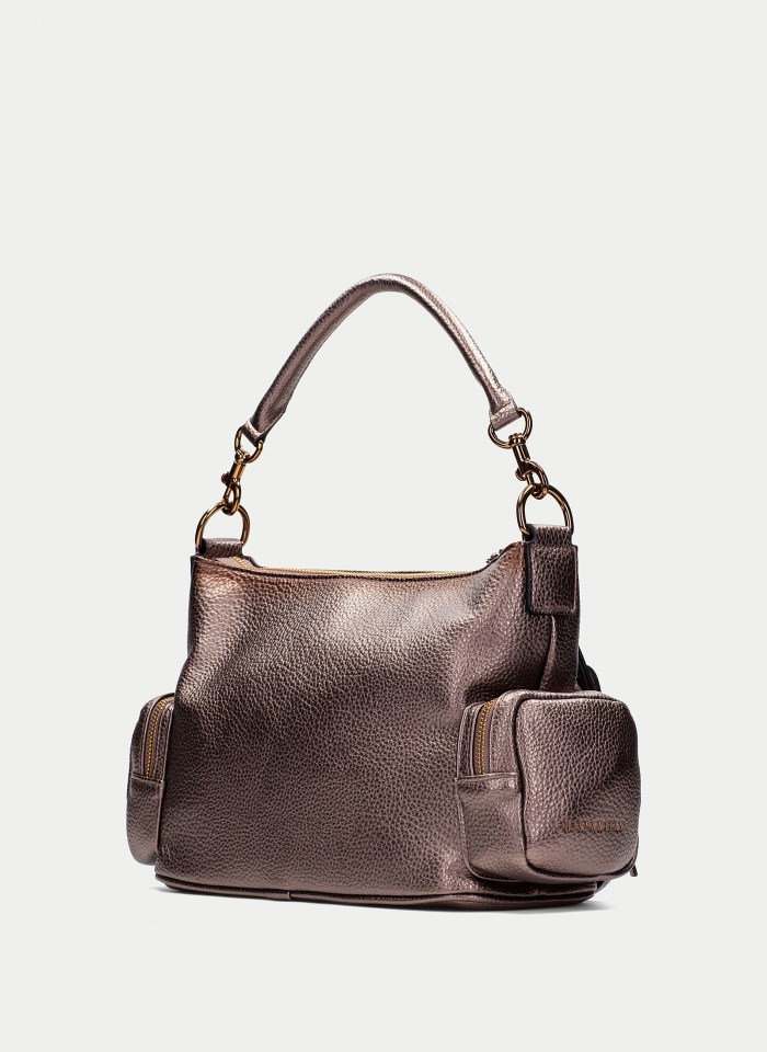 Hispanitas Bolso De Hombro Taupe Metalizado