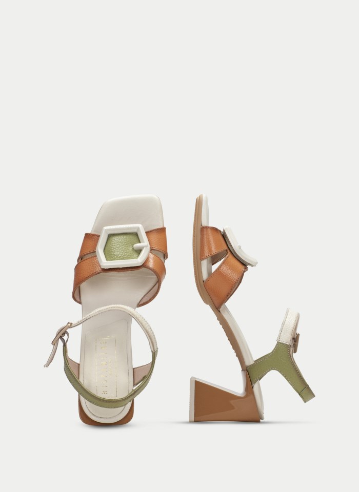 Hispanitas Sandalia Tacón Mallorca Aloe Crema Melocoton