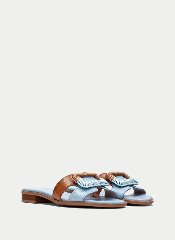 Hispanitas Sandalia Plana Yakarta Celeste Cuero