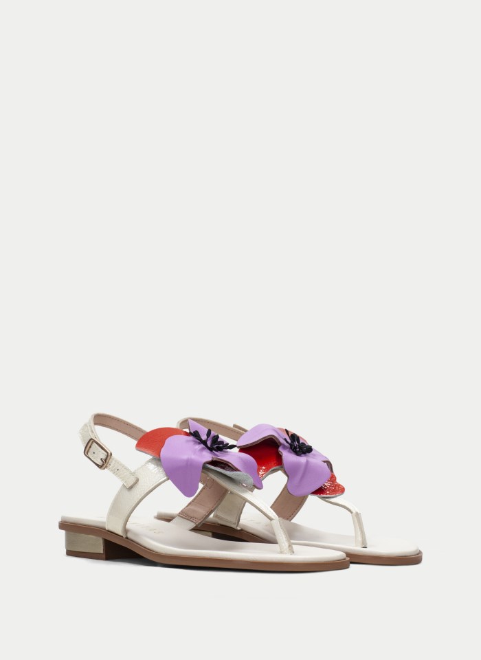 Hispanitas Sandalia Plana Ibiza Crema Violet