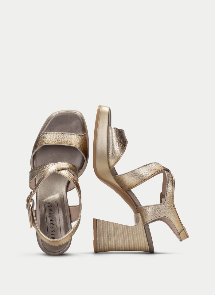 Hispanitas Sandalia Tacón Tahiti Oro