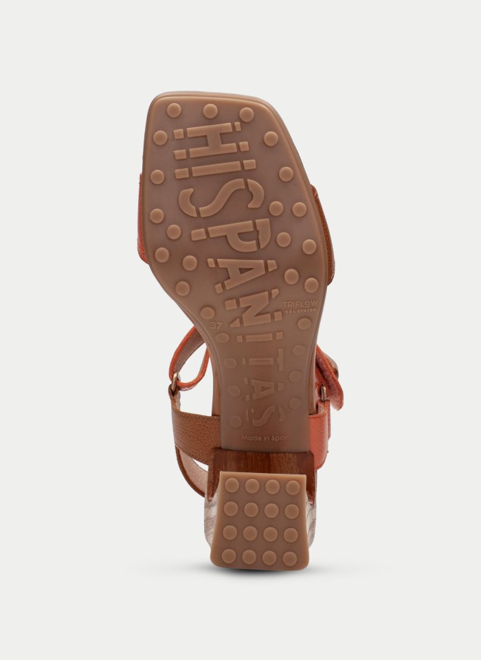 Hispanitas Sandalia Tacón Miami Cuero Coral