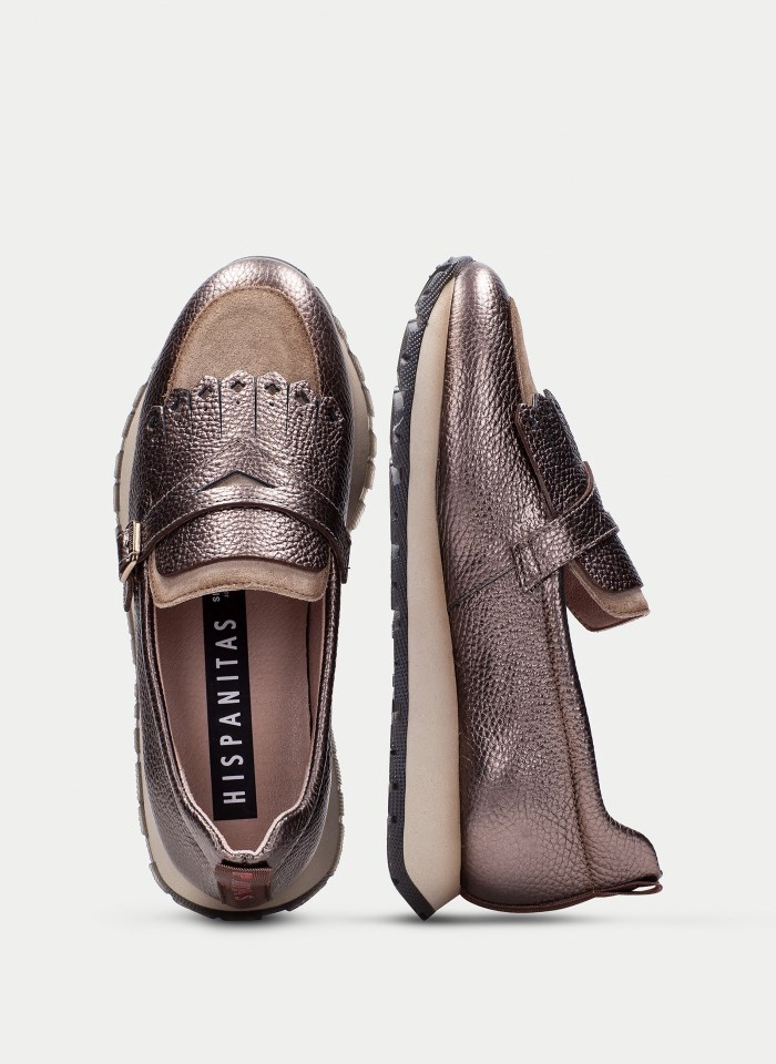 Hispanitas Mocasín Sport Kansas Taupe Metalizado