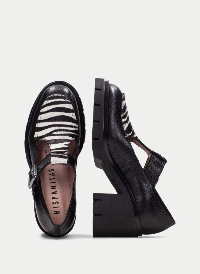 Hispanitas T Strap Zurich Negro Cebra