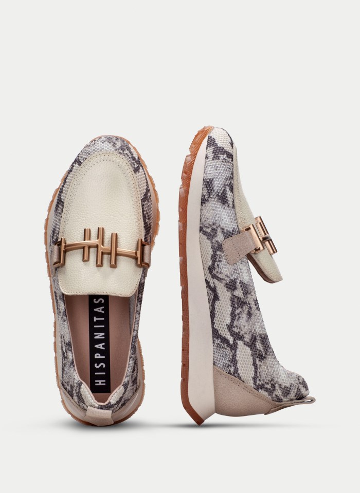 Hispanitas Mocasín Sport Kansas Python Taupe