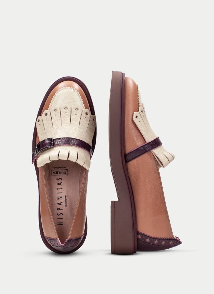 Hispanitas Mocasín Brooklyn Vino Milk Almond