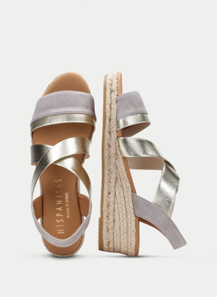 Hispanitas Espadrilles Yute Gris Oro