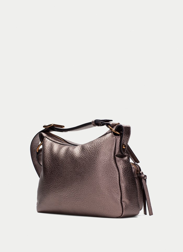 Hispanitas Bolso De Hombro Taupe Metalizado