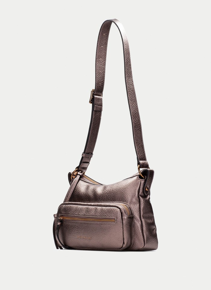 Hispanitas Bolso De Hombro Taupe Metalizado