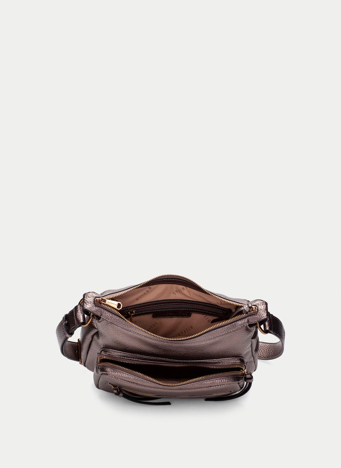 Hispanitas Bolso De Hombro Taupe Metalizado