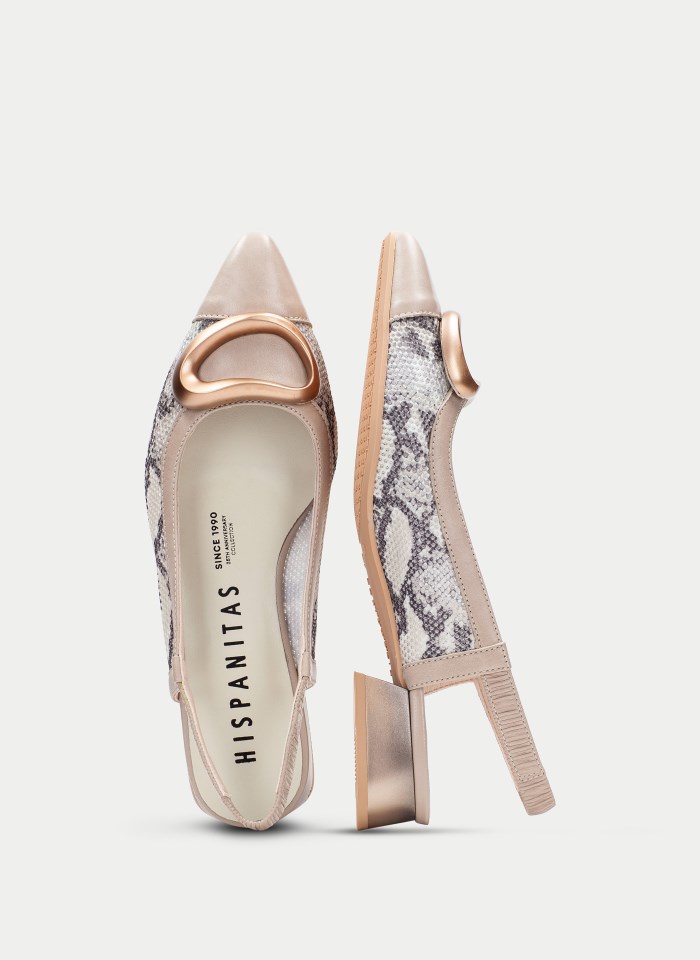 Hispanitas Zapato Plano Dali Python Taupe