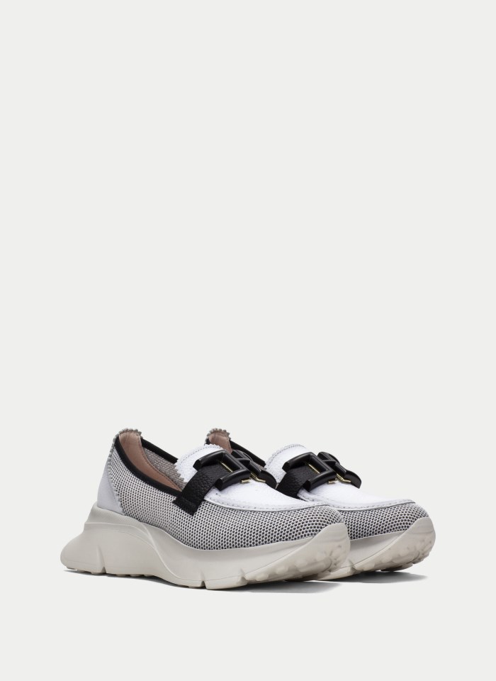 Hispanitas Mocasín Sport Hawai Blanco Negro