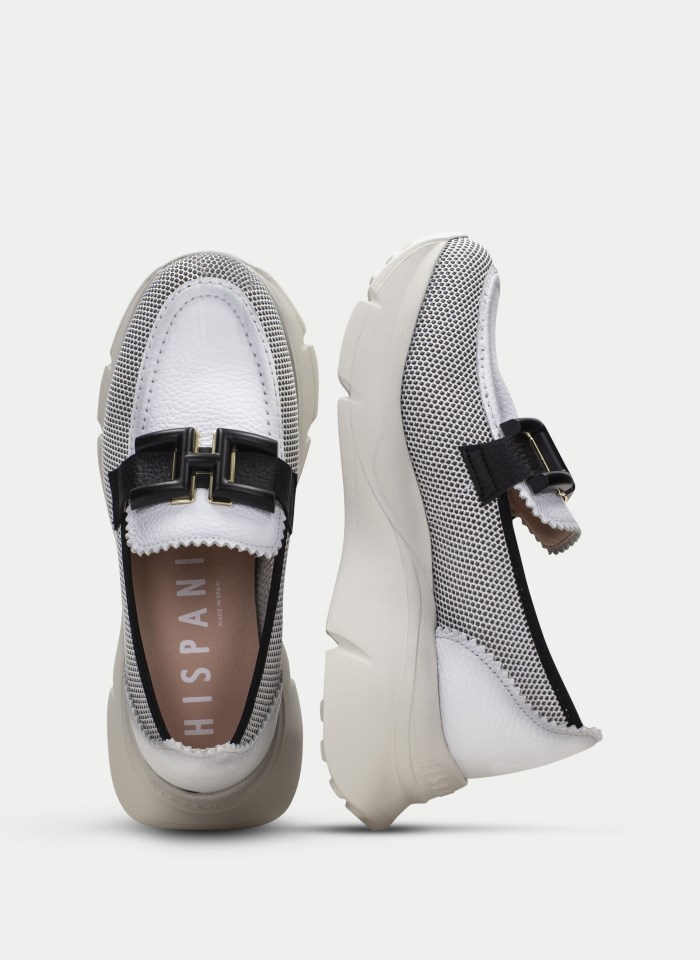 Hispanitas Mocasín Sport Hawai Blanco Negro