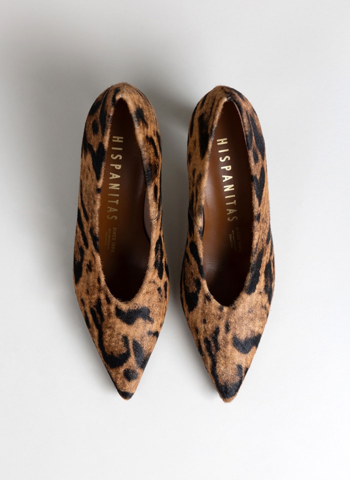 Hispanitas Salón Giorgia Leopardo Camel Negro