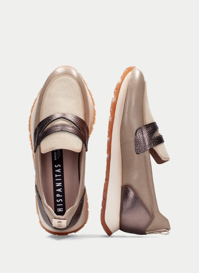 Hispanitas Mocasín Sport Kansas Crema Taupe