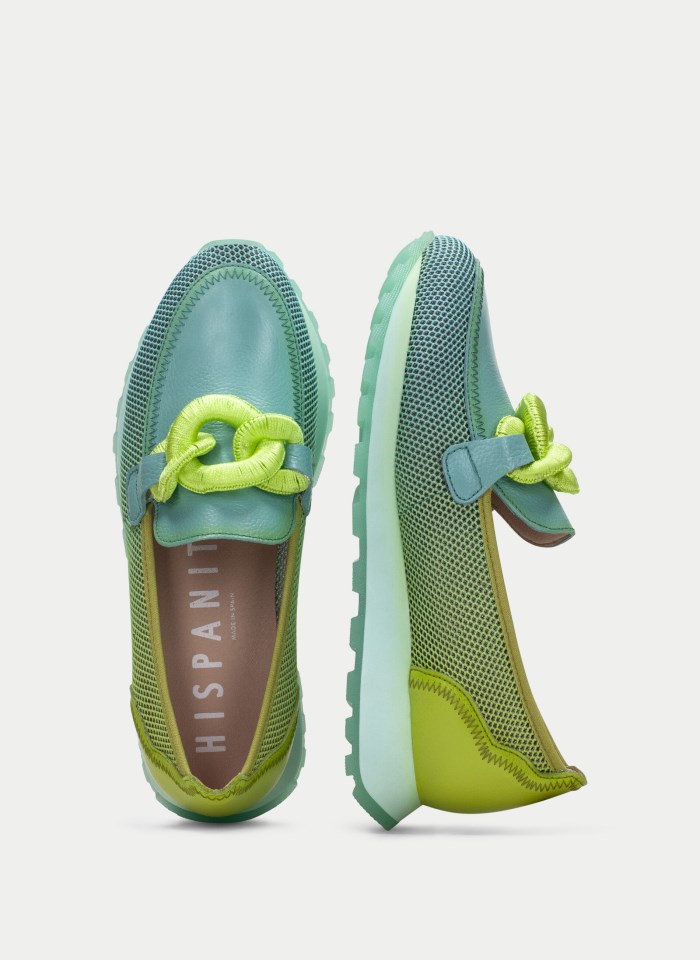 Hispanitas Mocasín Sport Loira Aguamarina Kiwi