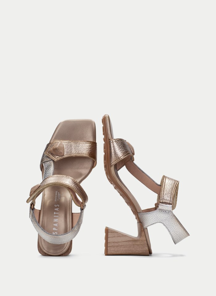 Hispanitas Sandalia Tacón Miami Metalizados