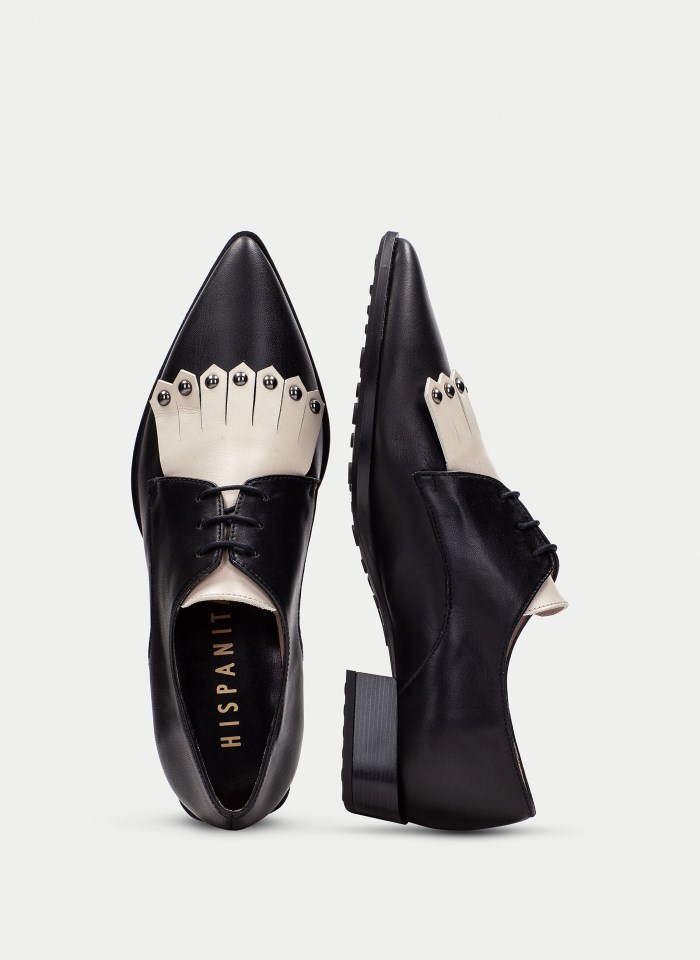 Hispanitas Zapato Plano Turin Negro Crema