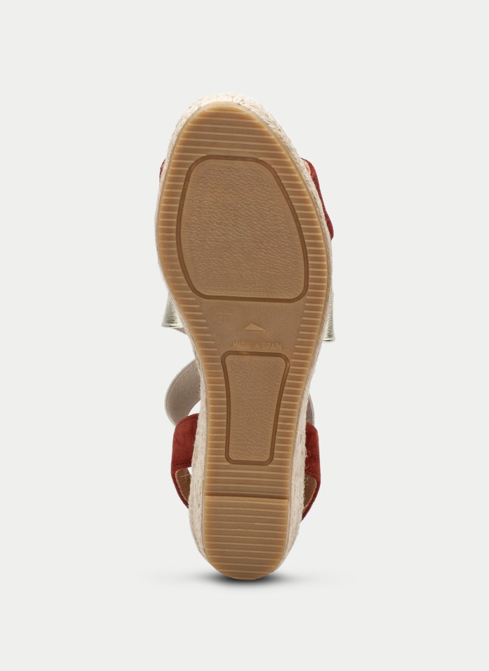 Hispanitas Espadrilles Yute Cuero Oro